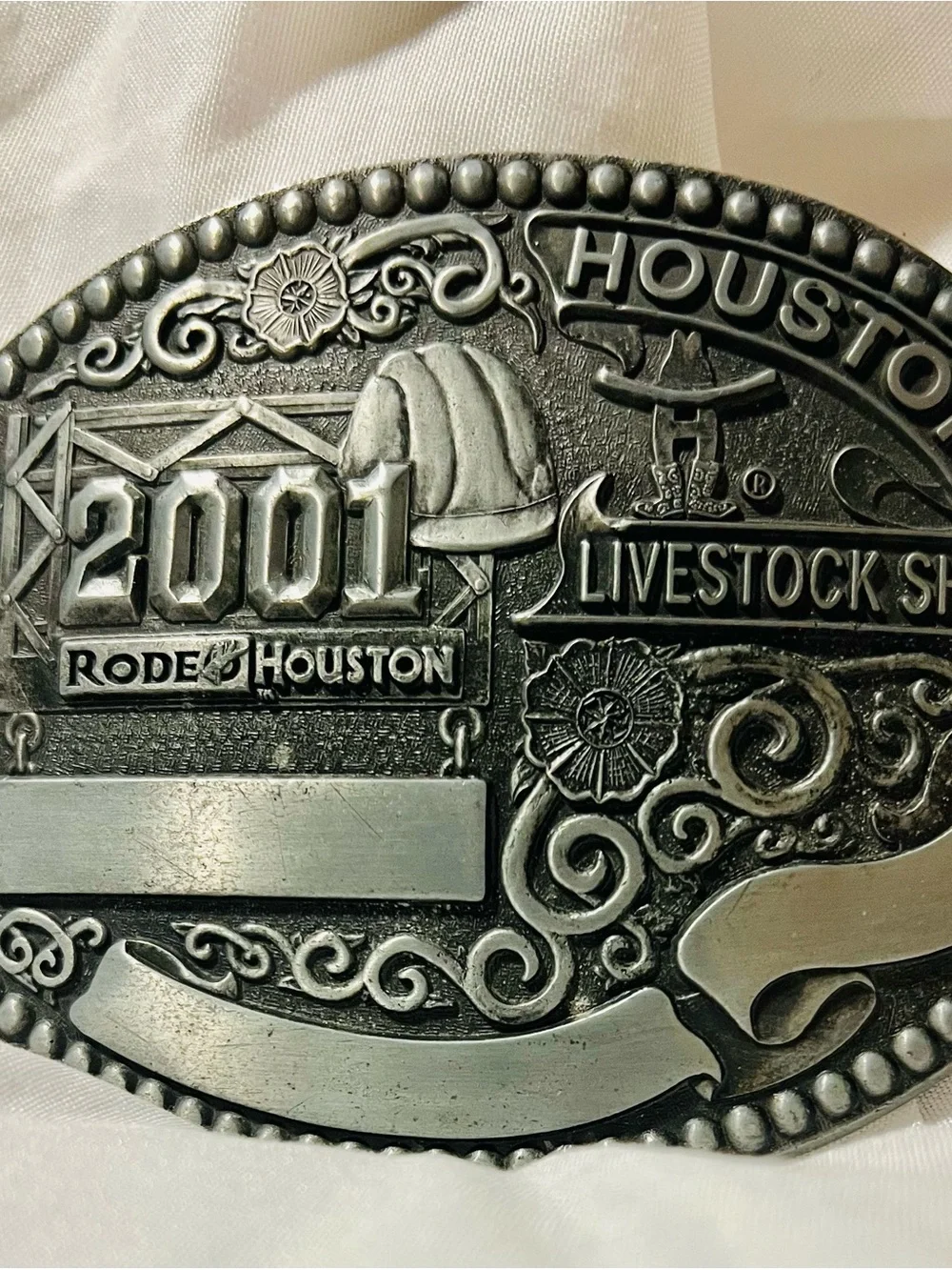 2001 Houston Livestock Show Rodeo VTG Commemorative Belt Buckle